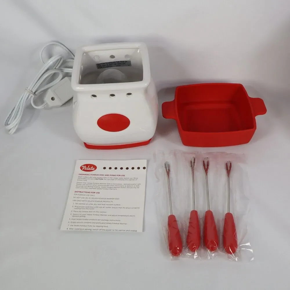 Scentsy Velata Maraschino Curve Fondue Warmer Base Silicone Dish - Complete Set